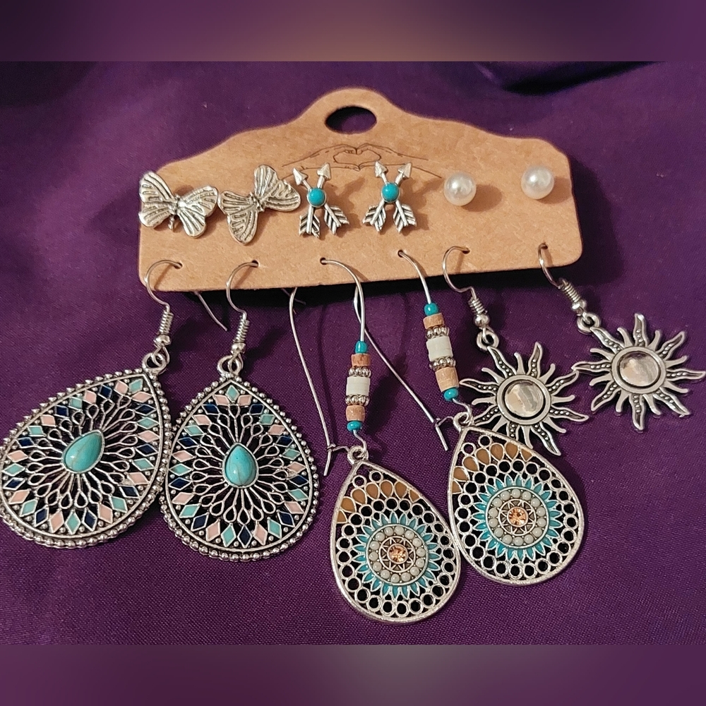 Bohemian Vintage Style Earrings-6 Pair Set